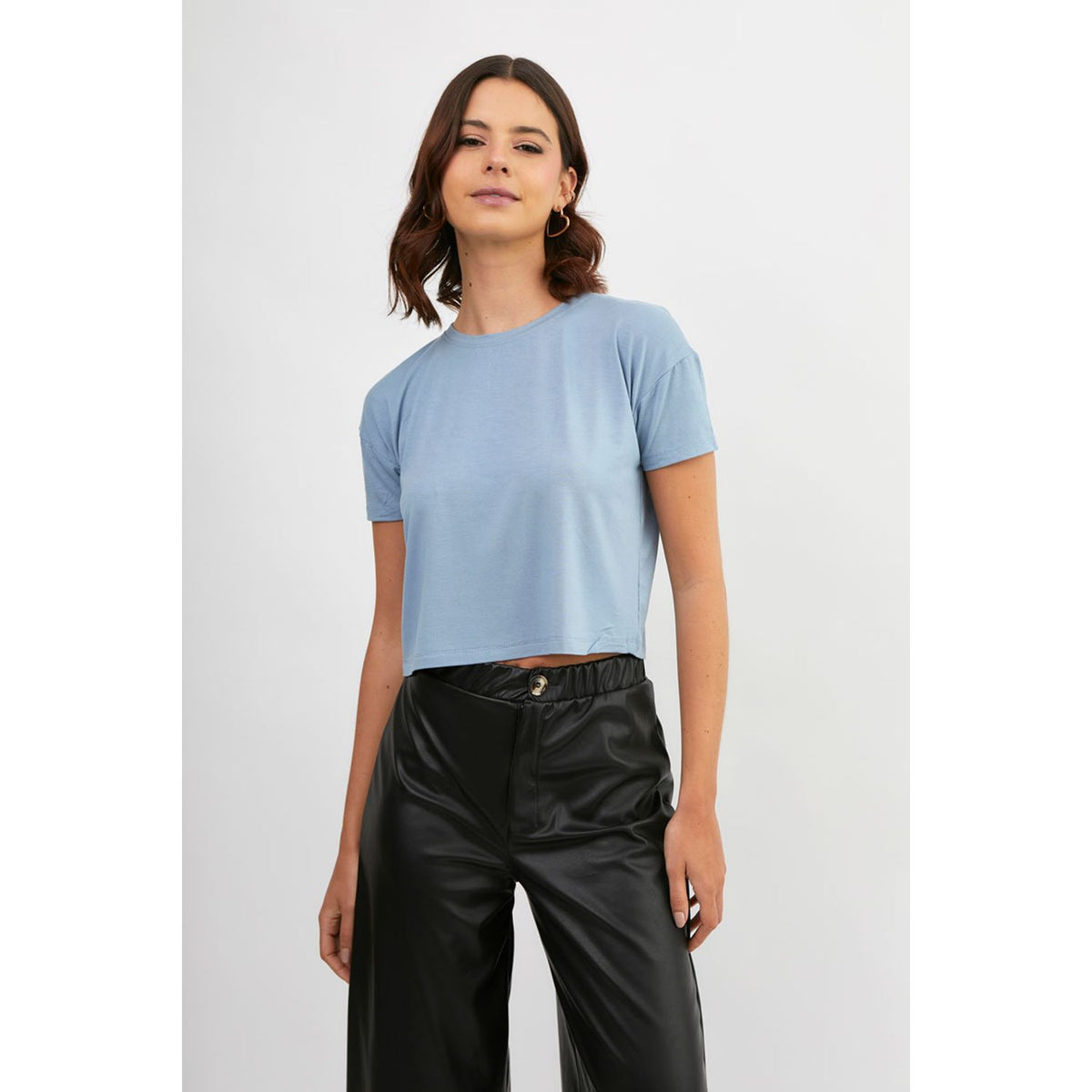 Polo Básico para Mujer - Acero