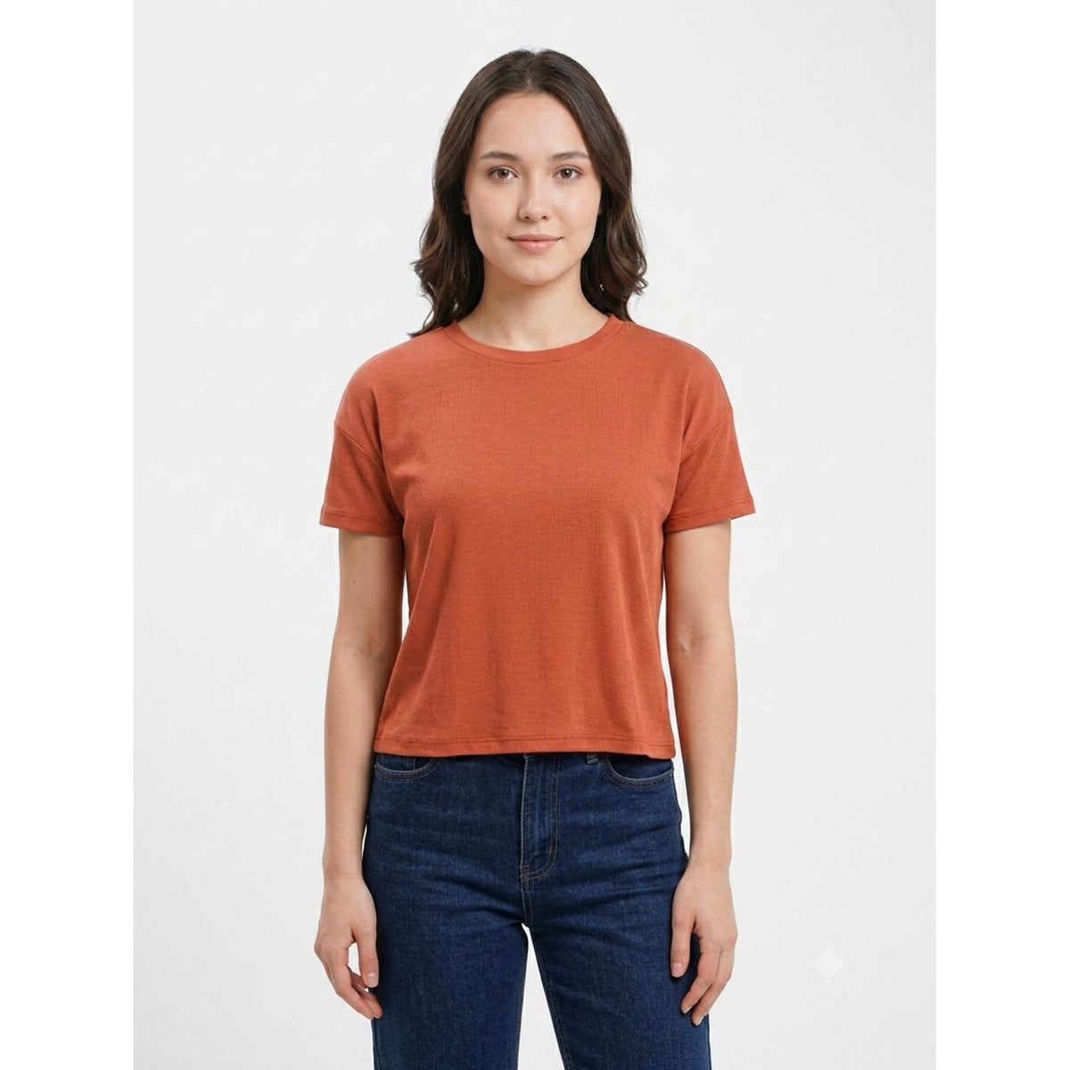 Polo Básico para Mujer - Ladrillo