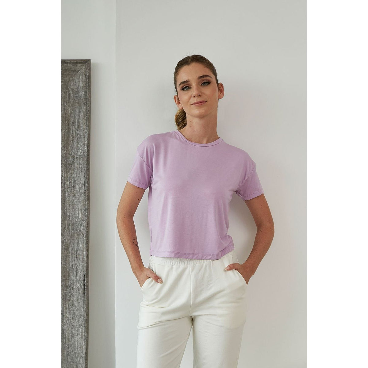 Polo Básico para Mujer - Lila