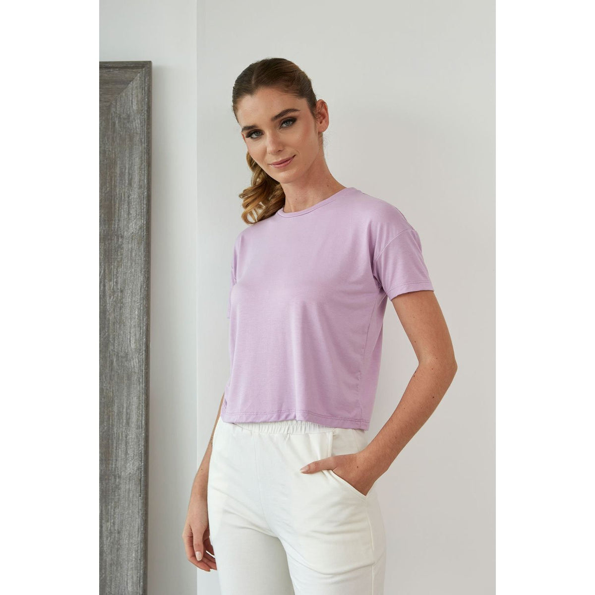 Polo Básico para Mujer - Lila