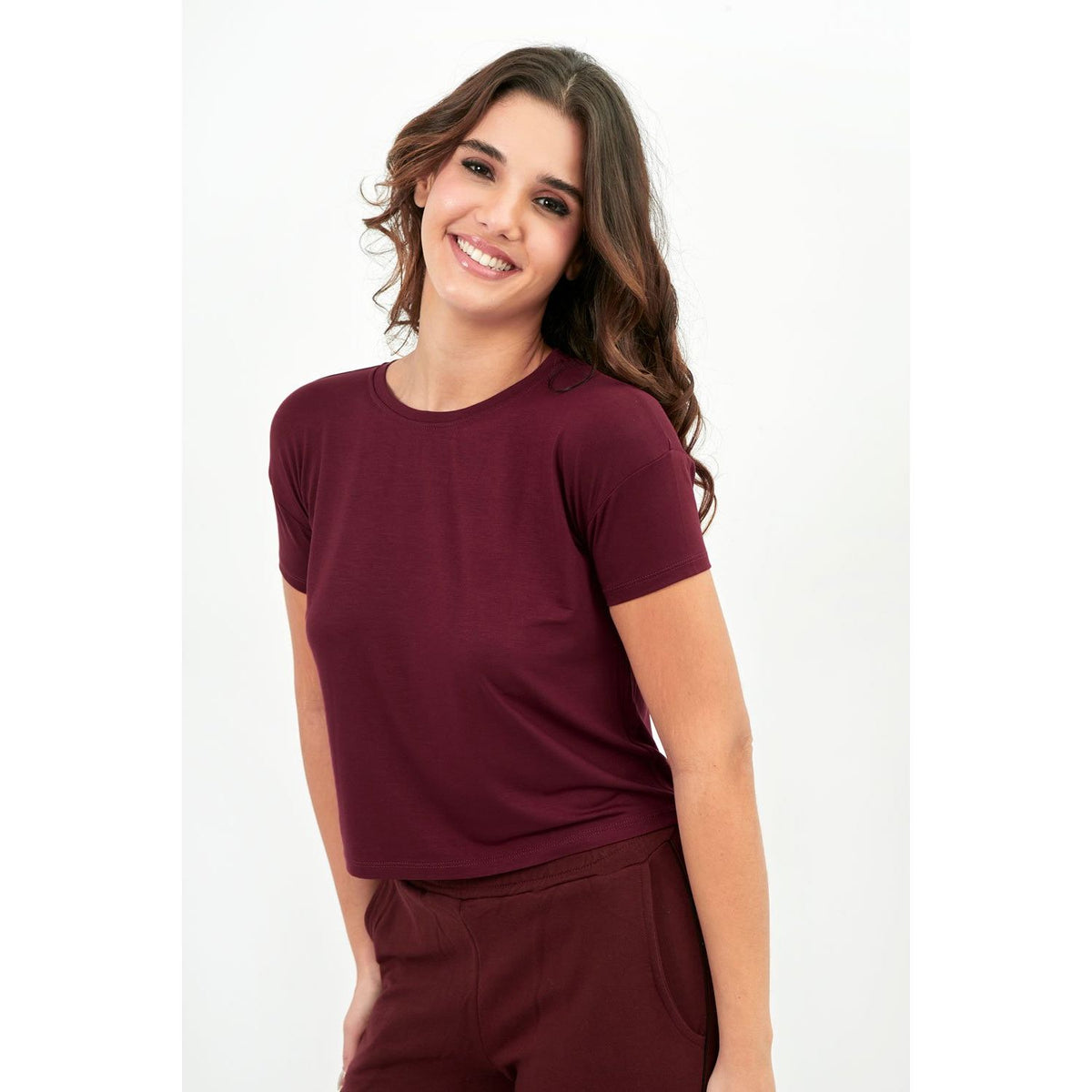 Polo Básico para Mujer - Vino