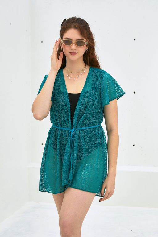 Capa Malla Salida de Baño - Verde Esmeralda