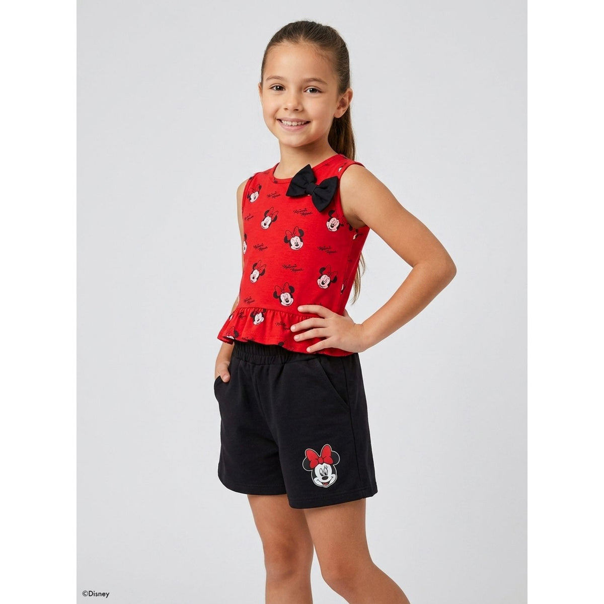 Conjunto Minnie Niña Disney Clásicos Verano - Rojo