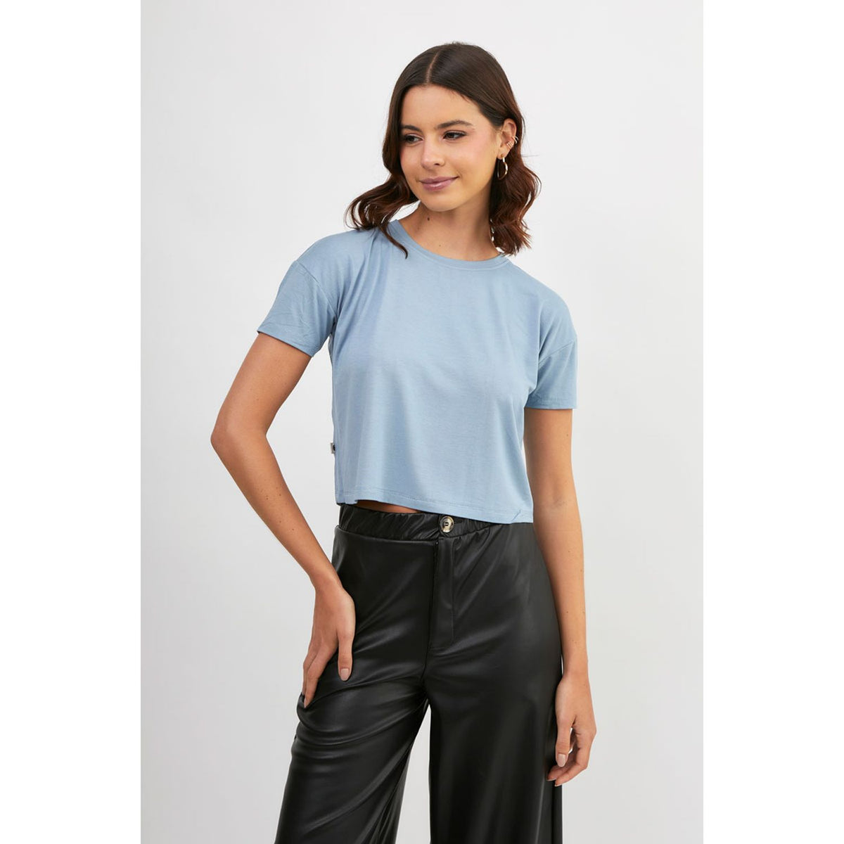 Polo Básico para Mujer - Acero