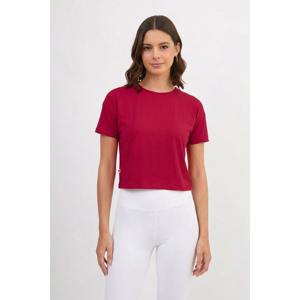 Polo Básico para Mujer - Rojo Oscuro