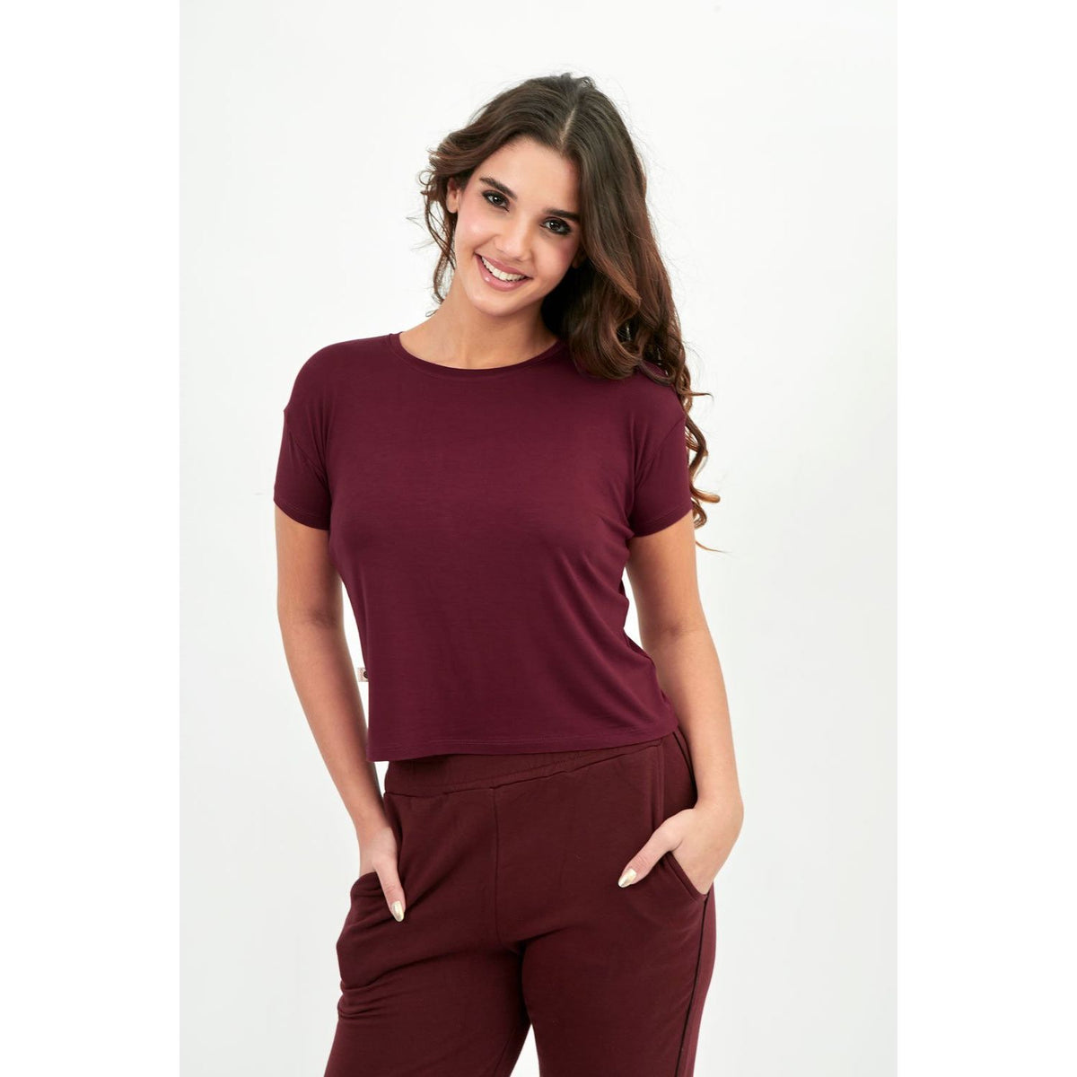 Polo Básico para Mujer - Vino