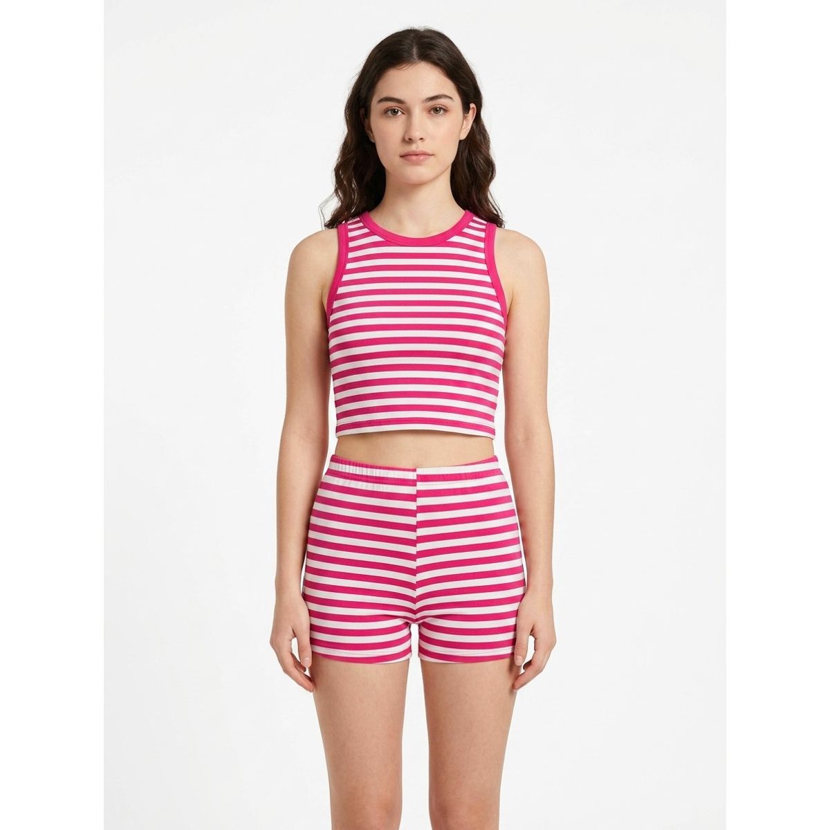 Conjunto Rayas Fucsia